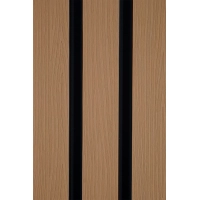 WPC fasadni panel JAVOR/ČRNA, 219x2900 mm, valovita tekstura, half co-extrusion (0,63 m²)