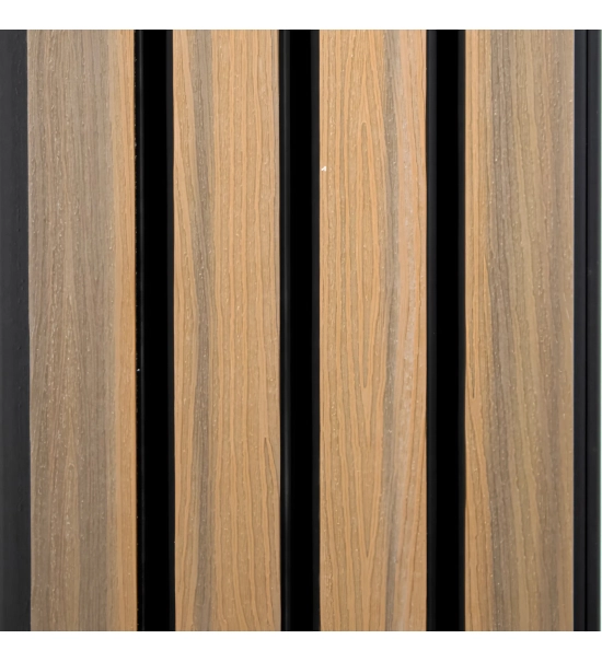 WPC fasadni panel TEAK/ČRNA, 219x2900 mm, valovita tekstura, half co-extrusion (0,63 m²)